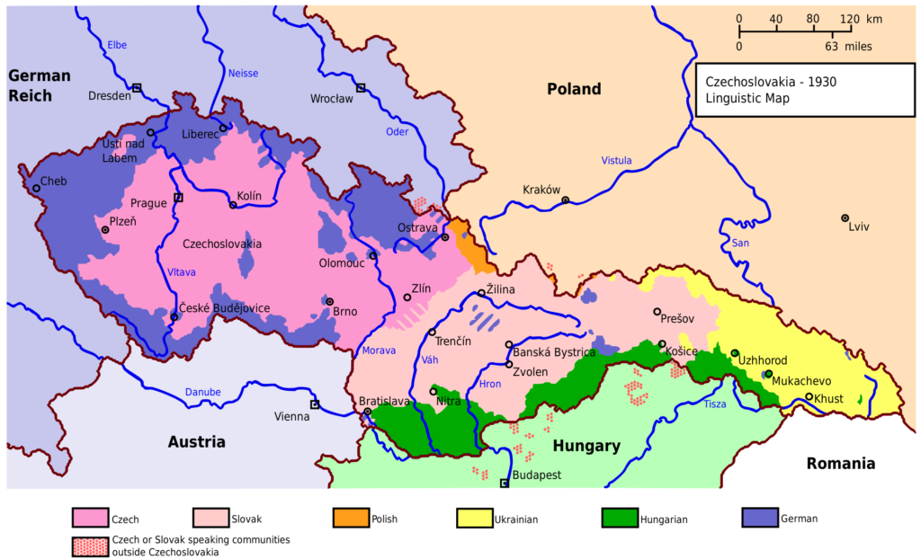 1920px Czechoslovakia 1930 linguistic map en.svg